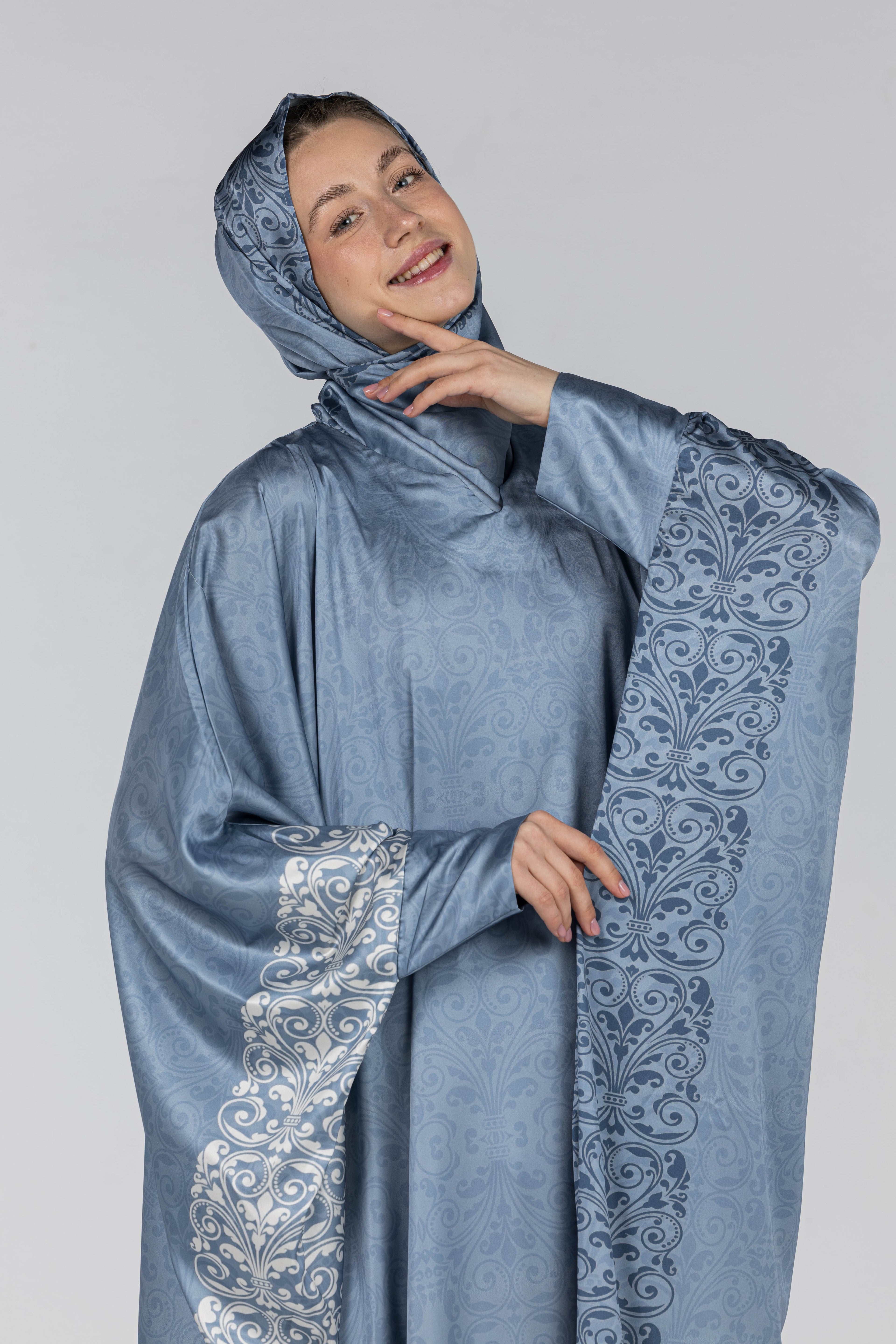 Royal Azure Damask | Silk Satin Butterfly Esdal