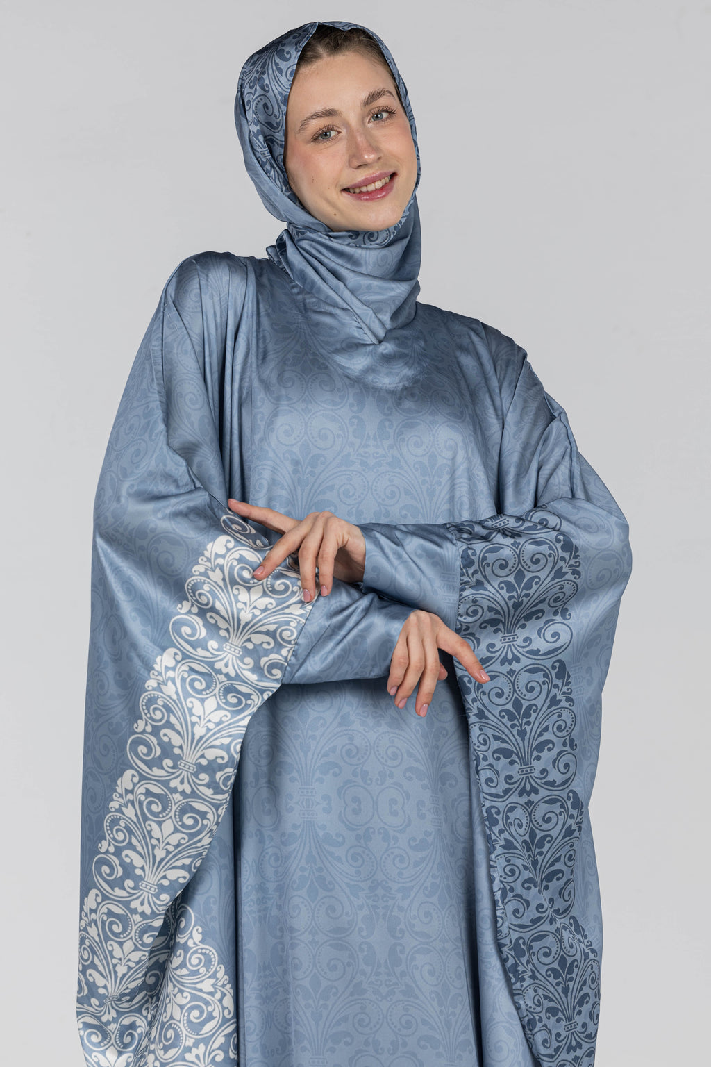 Royal Azure Damask | Silk Satin Butterfly Esdal