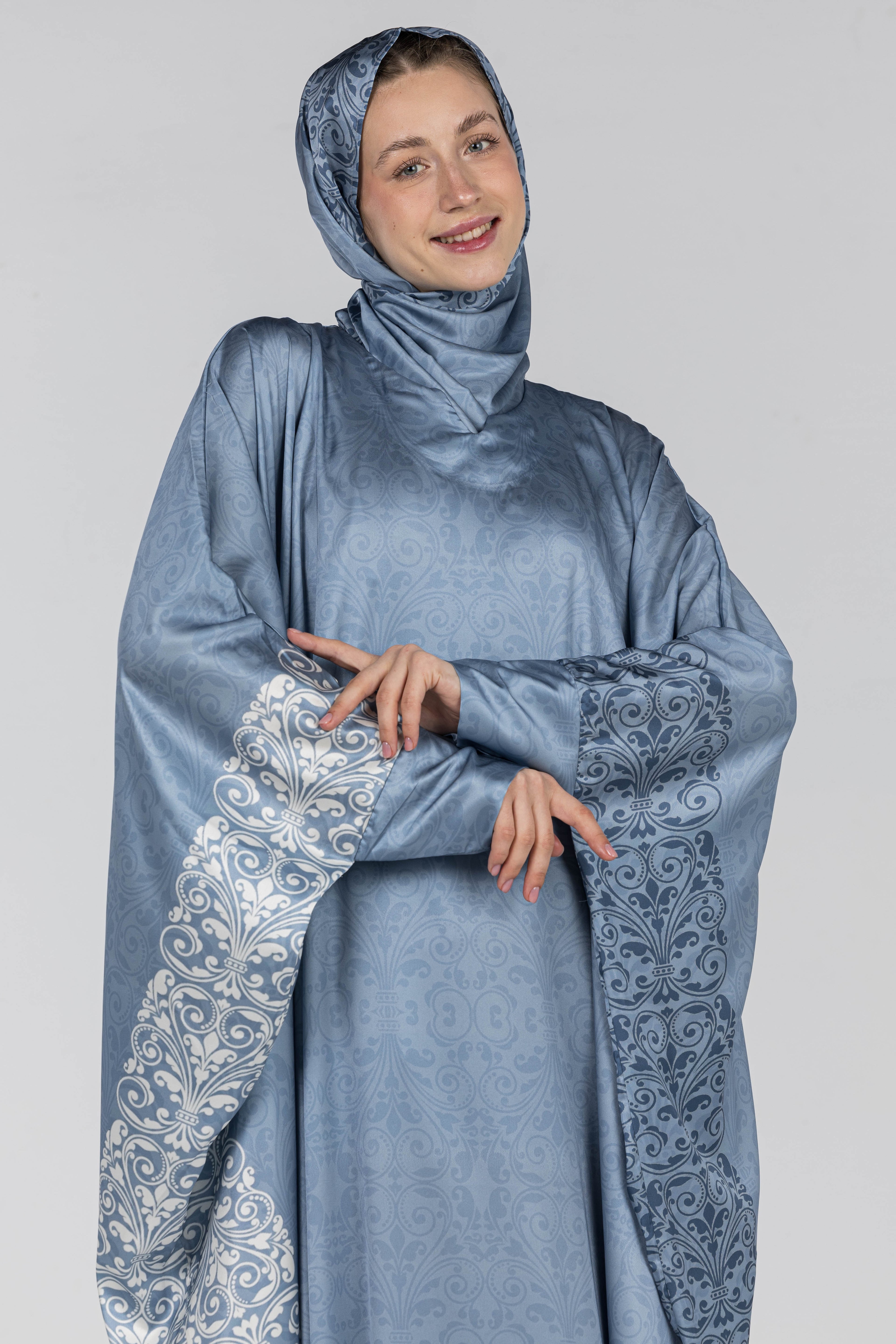 Royal Azure Damask | Silk Satin Butterfly Esdal