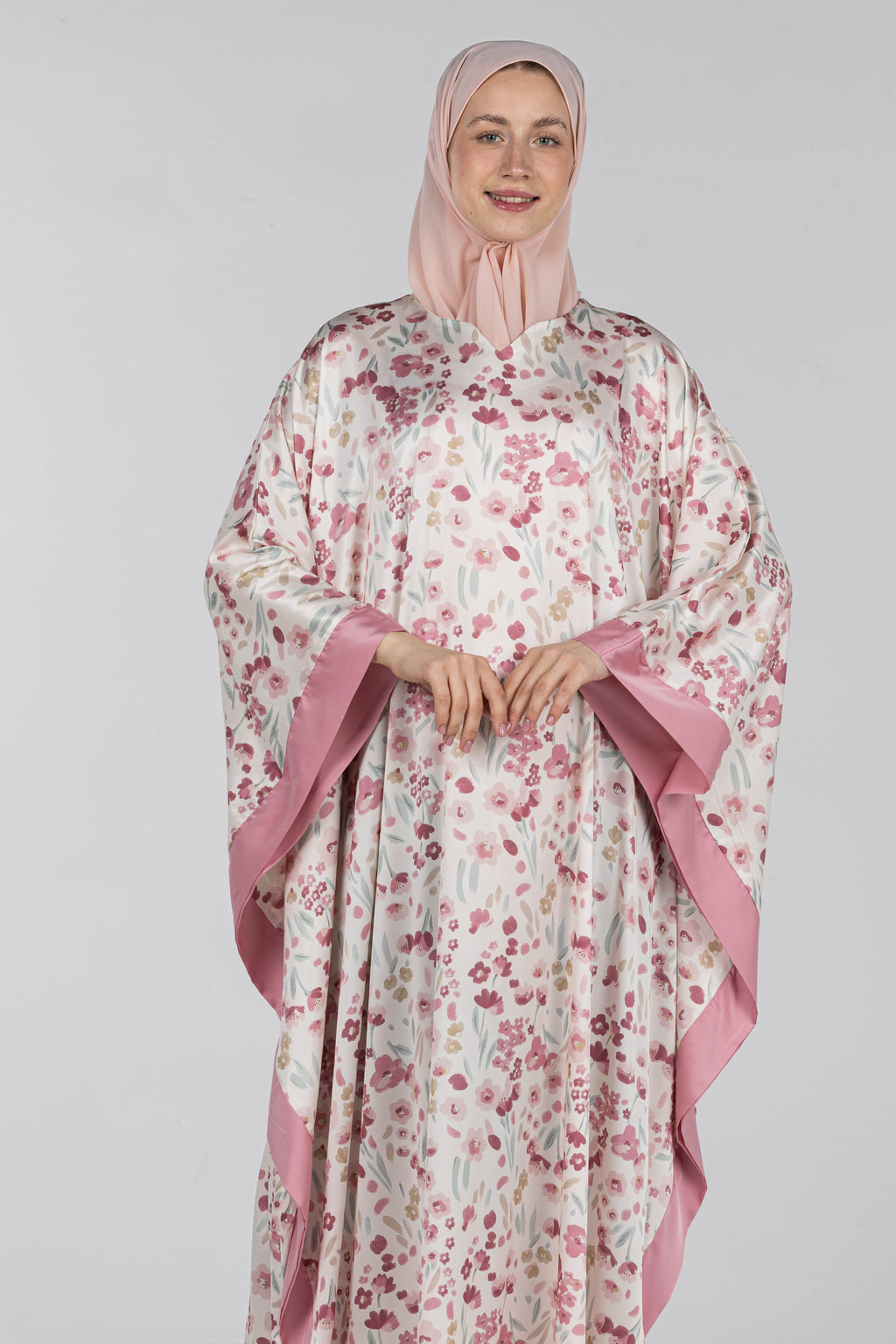 Peony Bloom | Silk Satin Abaya