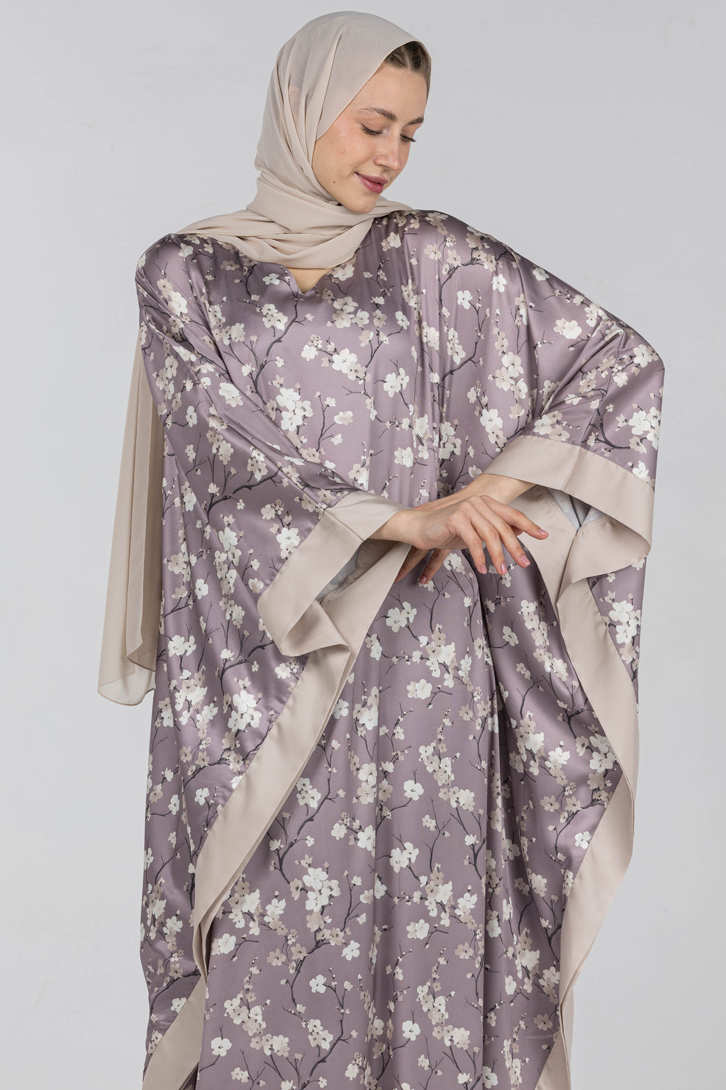 Sakura Serenity | Silk Satin Abaya