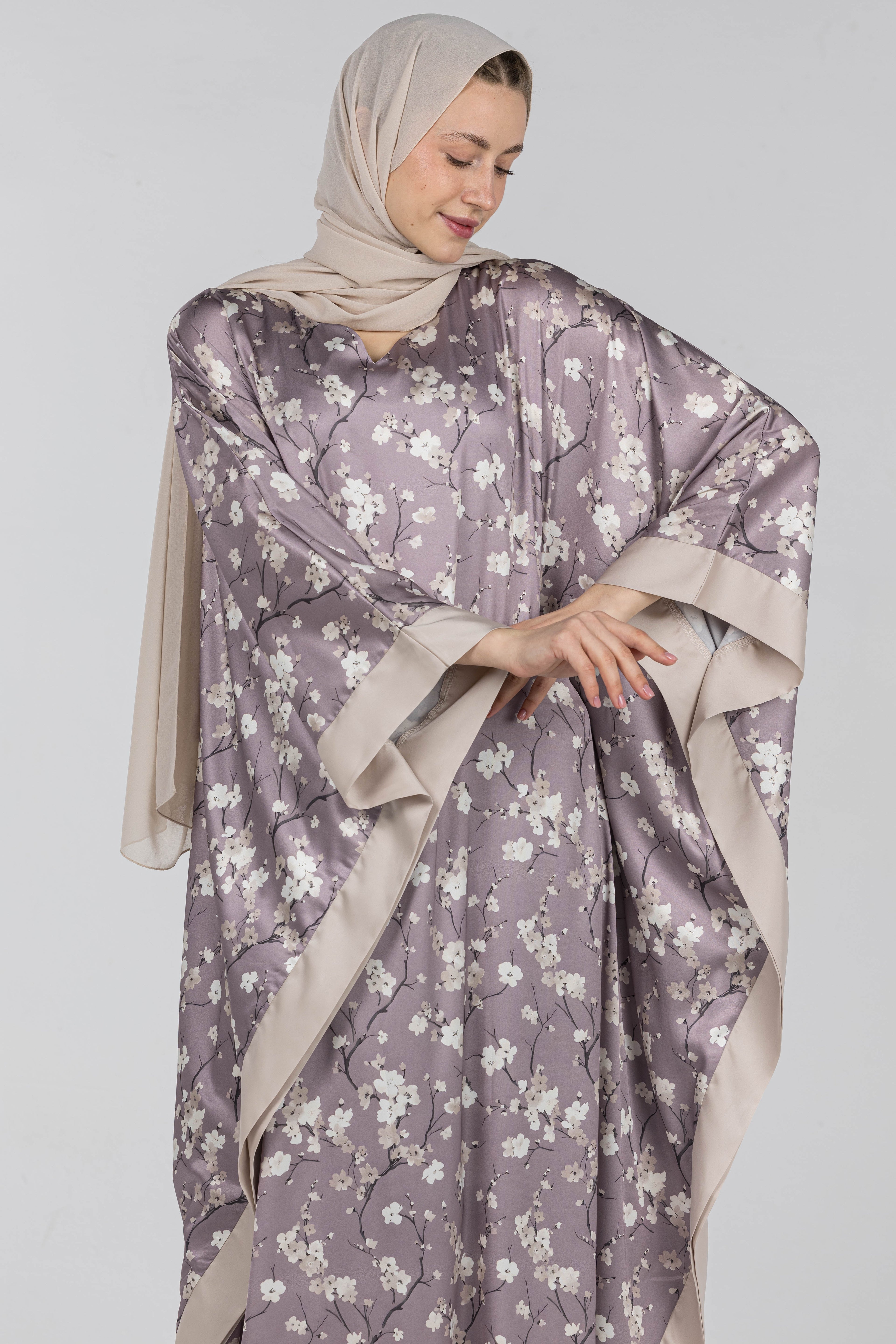 Sakura Serenity | Silk Satin Abaya